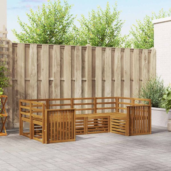 Комплекти дивани 6 pcs Естествен Солидно акациево дърво