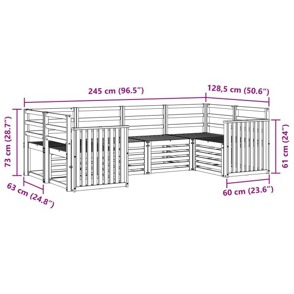 Комплекти дивани 6 pcs Естествен Солидно акациево дърво