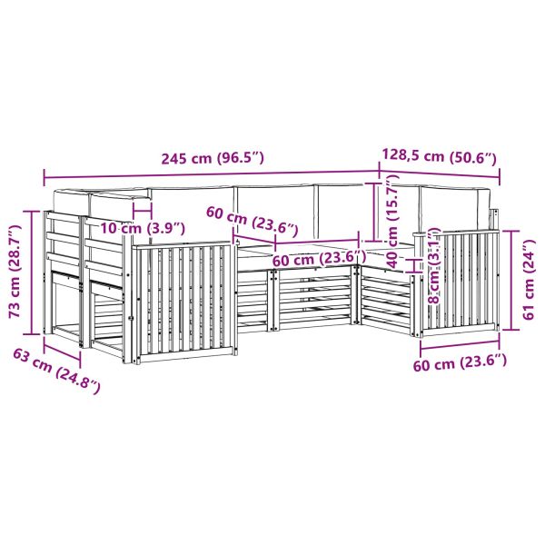 Комплекти дивани с възглавница 6 pcs Естествено и светло сиво