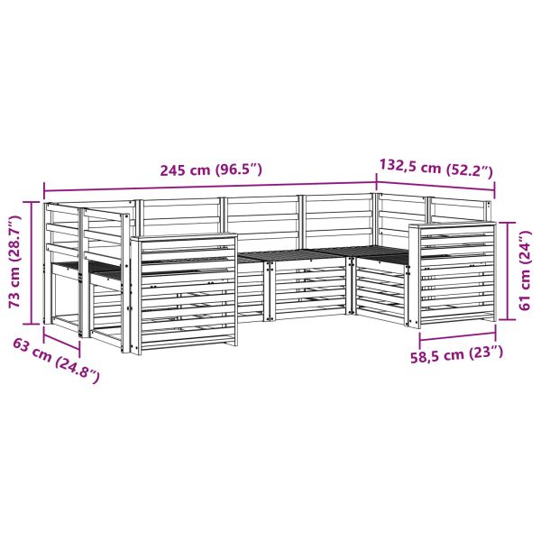 Комплекти дивани 6 pcs Естествен Солидно акациево дърво