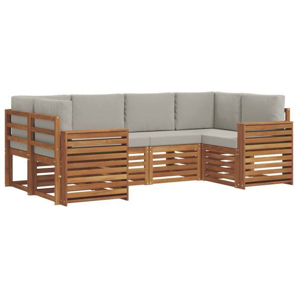 Комплекти дивани с възглавница 6 pcs Естествено и светло сиво