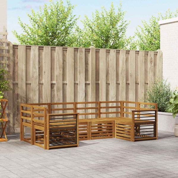 Комплекти дивани 6 pcs Естествен Солидно акациево дърво