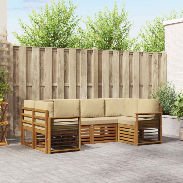 Комплекти дивани 20 pcs Естествен Солидно акациево дърво