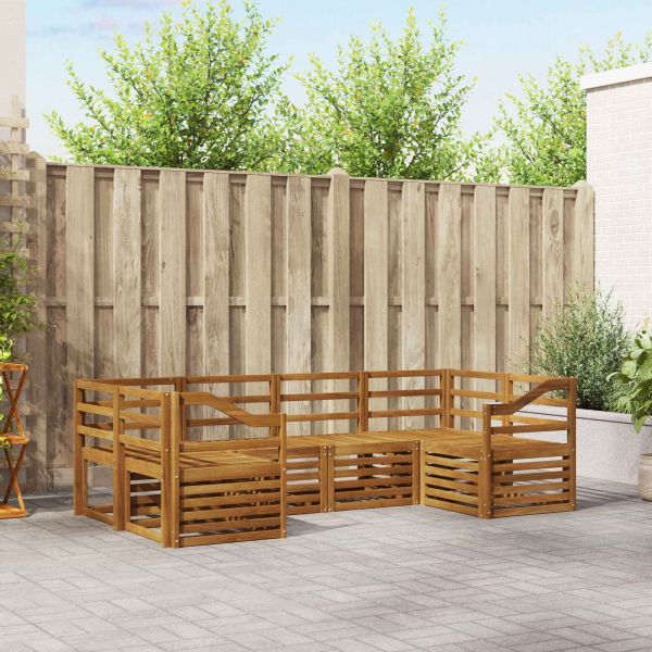 Комплекти дивани 6 pcs Естествен Солидно акациево дърво