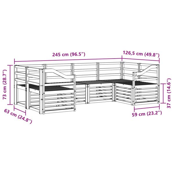 Комплекти дивани 6 pcs Естествен Солидно акациево дърво