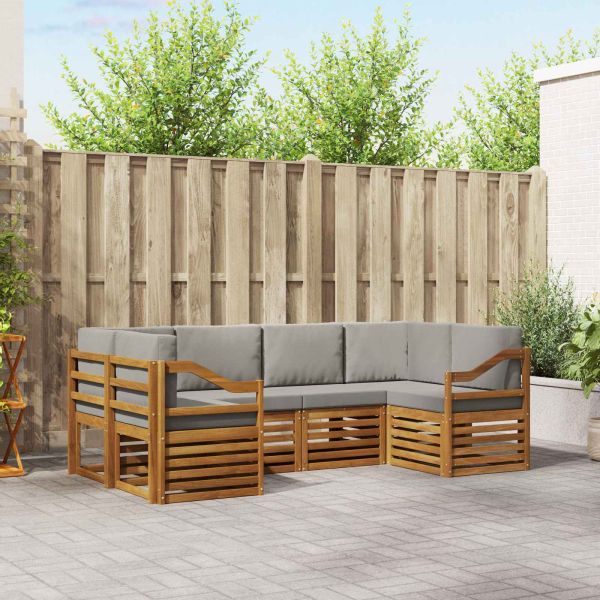 Комплекти дивани с възглавница 6 pcs Естествено и светло сиво