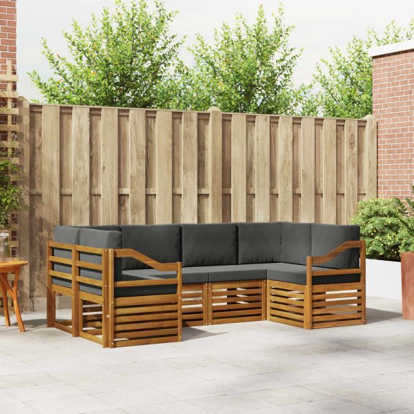 Комплекти дивани с възглавница 20 pcs Натурален и Антрацит