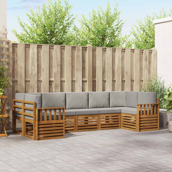 Комплекти дивани с възглавница 7 pcs Естествено и светло сиво