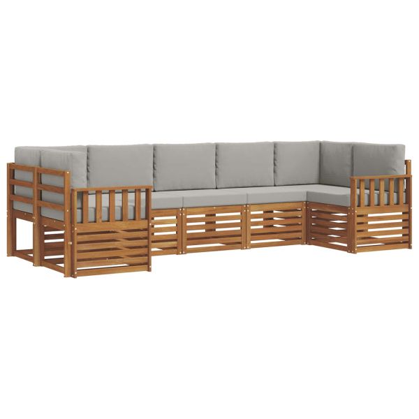 Комплекти дивани с възглавница 7 pcs Естествено и светло сиво