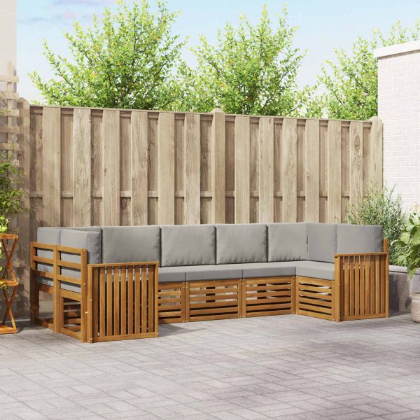 Комплекти дивани с възглавница 7 pcs Естествено и светло сиво