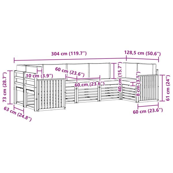Комплекти дивани с възглавница 7 pcs Естествено и светло сиво