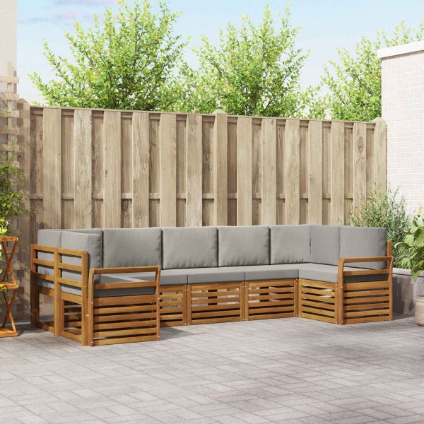 Комплекти дивани с възглавница 7 pcs Естествено и светло сиво