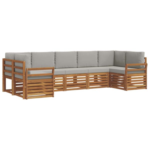 Комплекти дивани с възглавница 7 pcs Естествено и светло сиво