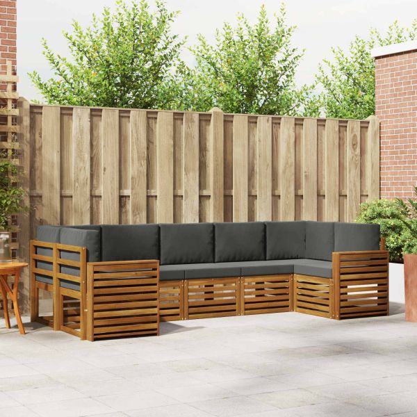 Комплекти дивани с възглавница 7 pcs Натурален и Антрацит