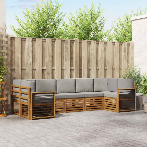 Комплекти дивани с възглавница 7 pcs Естествено и светло сиво