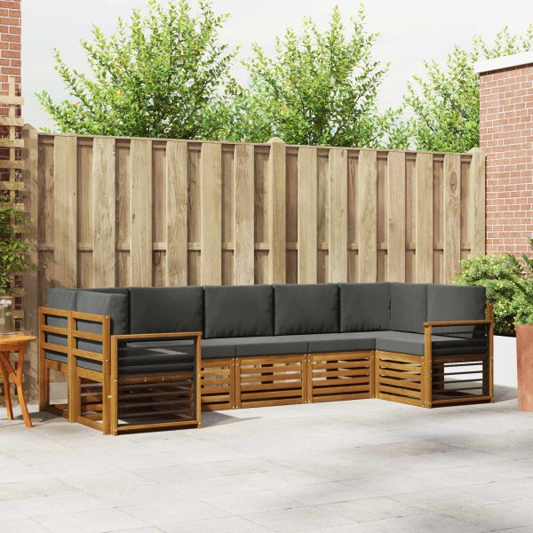 Комплекти дивани с възглавница 7 pcs Натурален и Антрацит