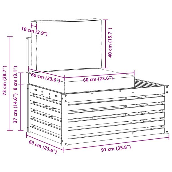 Комплект дивани за открито 2 Брой Натурален и Антрацит
