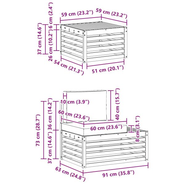 Комплект дивани за открито 3 Брой Естествено и светло сиво