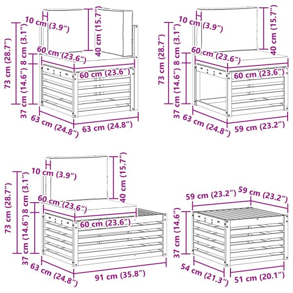 Комплекти дивани с възглавница 5 Брой Естествено и светло сиво