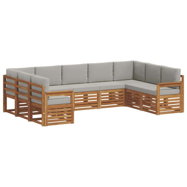 Комплекти дивани с възглавница 9 pcs Естествено и светло сиво