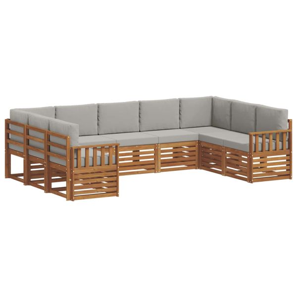 Комплекти дивани с възглавница 9 pcs Естествено и светло сиво