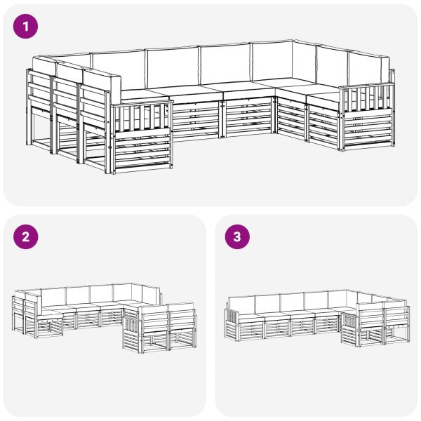 Комплекти дивани с възглавница 9 pcs Натурален и Антрацит