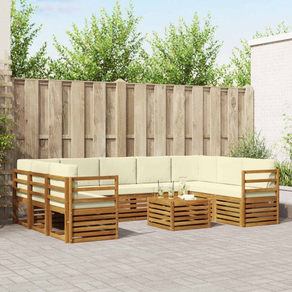 Комплекти дивани с възглавница 10 pcs Натурален и Крема