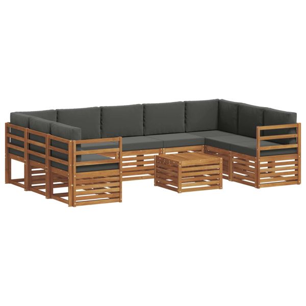 Комплекти дивани с възглавница 10 pcs Натурален и Антрацит