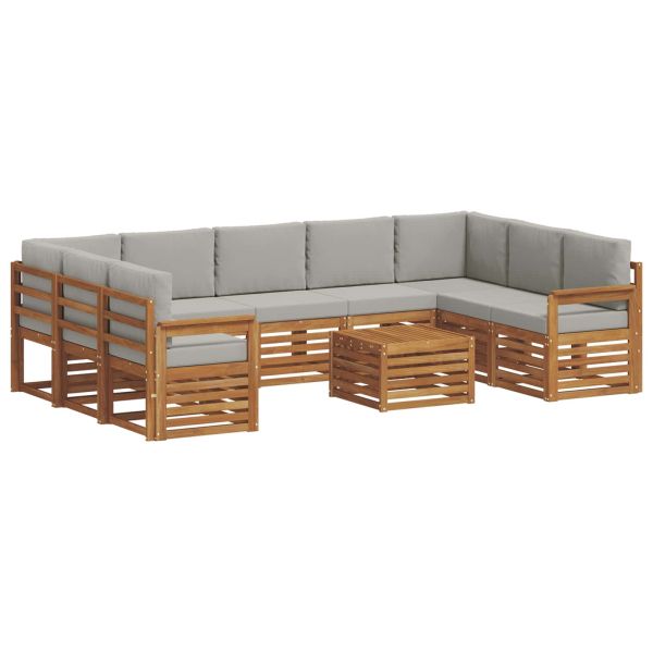 Комплекти дивани с възглавница 10 pcs Естествено и светло сиво