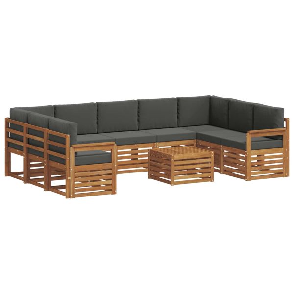 Комплекти дивани с възглавница 10 pcs Натурален и Антрацит