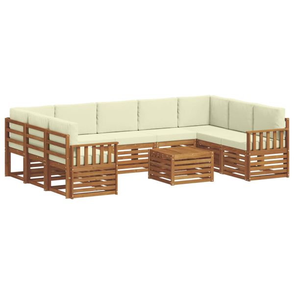 Комплекти дивани с възглавница 10 pcs Натурален и Крема