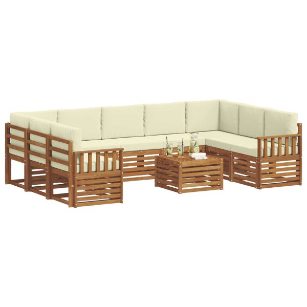 Комплекти дивани с възглавница 10 pcs Натурален и Крема