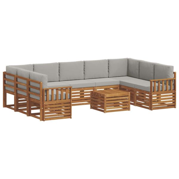 Комплекти дивани с възглавница 10 pcs Естествено и светло сиво