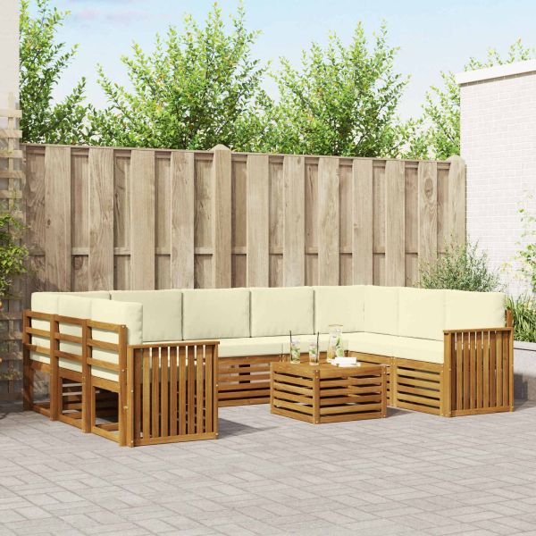 Комплекти дивани с възглавница 10 pcs Натурален и Крема