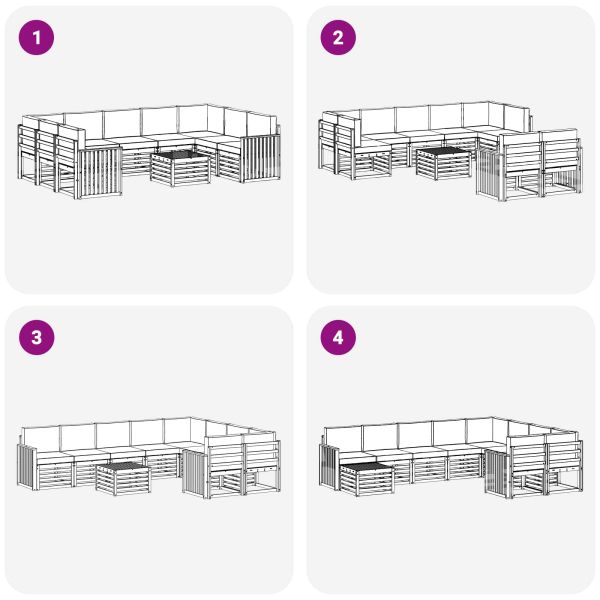 Комплекти дивани с възглавница 10 pcs Натурален и Крема
