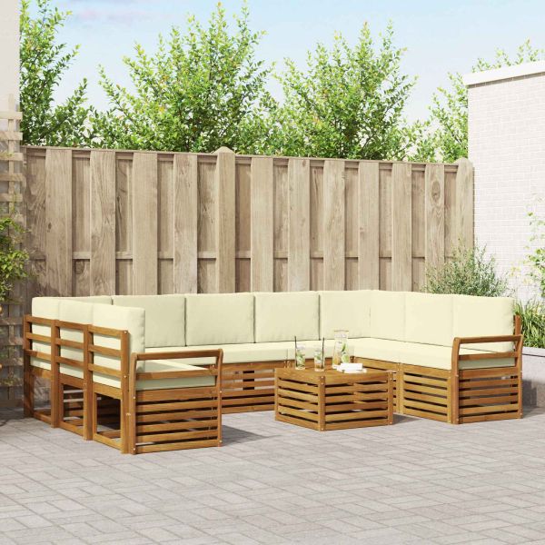 Комплекти дивани с възглавница 10 pcs Натурален и Крема