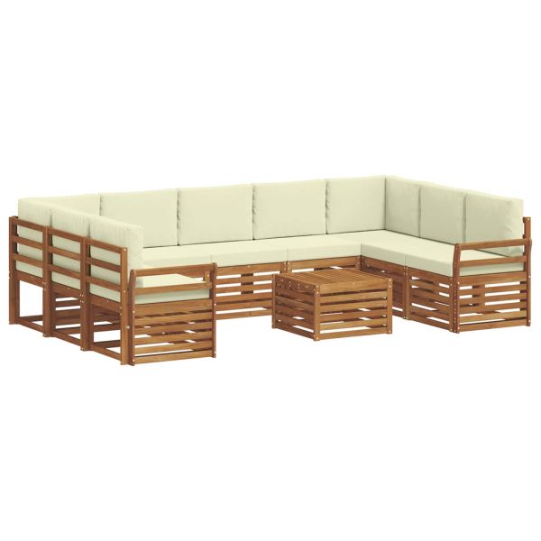 Комплекти дивани с възглавница 10 pcs Натурален и Крема