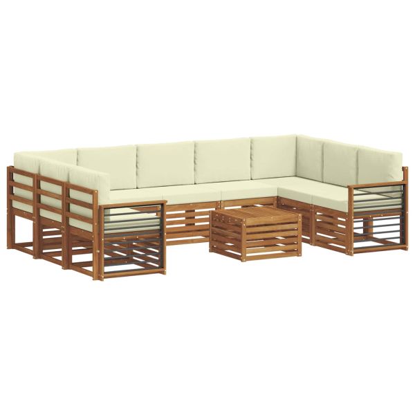 Комплекти дивани с възглавница 10 pcs Натурален и Крема