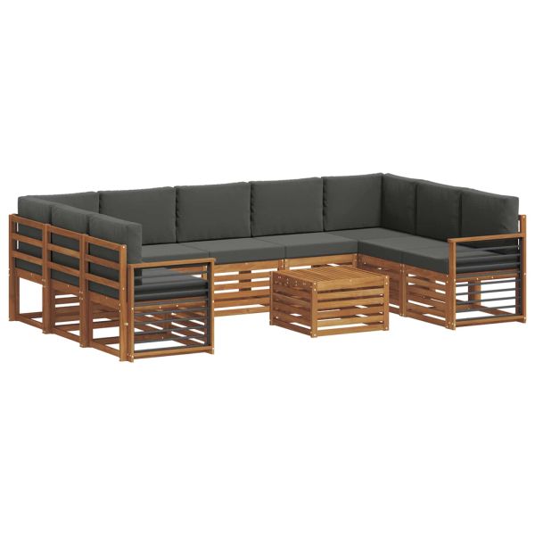 Комплекти дивани с възглавница 10 pcs Натурален и Антрацит