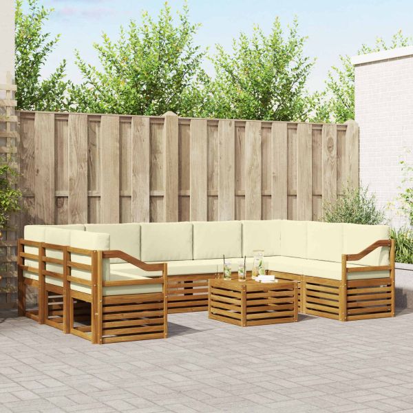 Комплекти дивани с възглавница 10 pcs Натурален и Крема