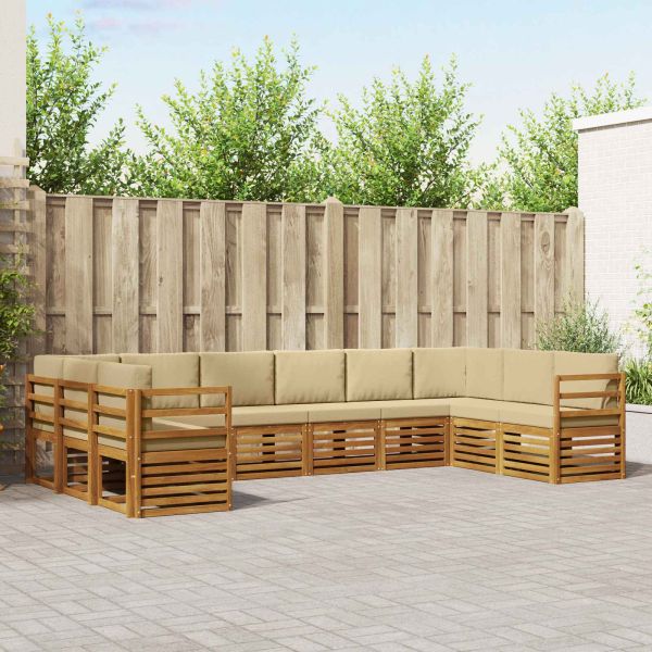 Комплекти дивани с възглавница 10 pcs Натурален и Бежов