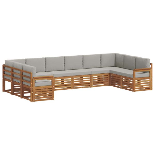 Комплекти дивани с възглавница 10 pcs Естествено и светло сиво