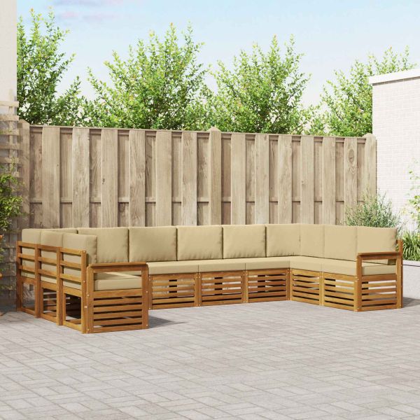 Комплекти дивани с възглавница 10 pcs Натурален и Бежов