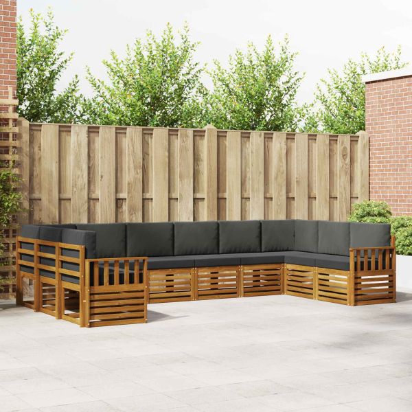 Комплекти дивани с възглавница 10 pcs Натурален и Антрацит