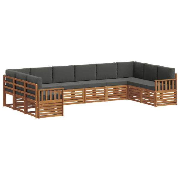 Комплекти дивани с възглавница 10 pcs Натурален и Антрацит