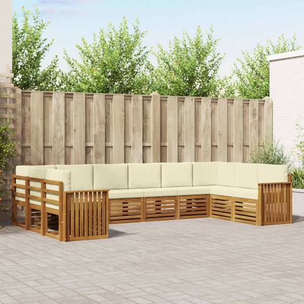 Комплекти дивани с възглавница 10 pcs Натурален и Крема