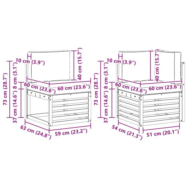 Комплекти дивани с възглавница 10 pcs Натурален и Крема