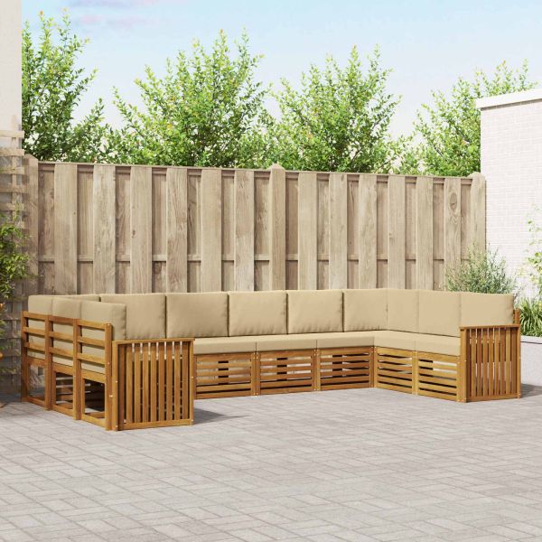 Комплекти дивани с възглавница 10 pcs Натурален и Бежов