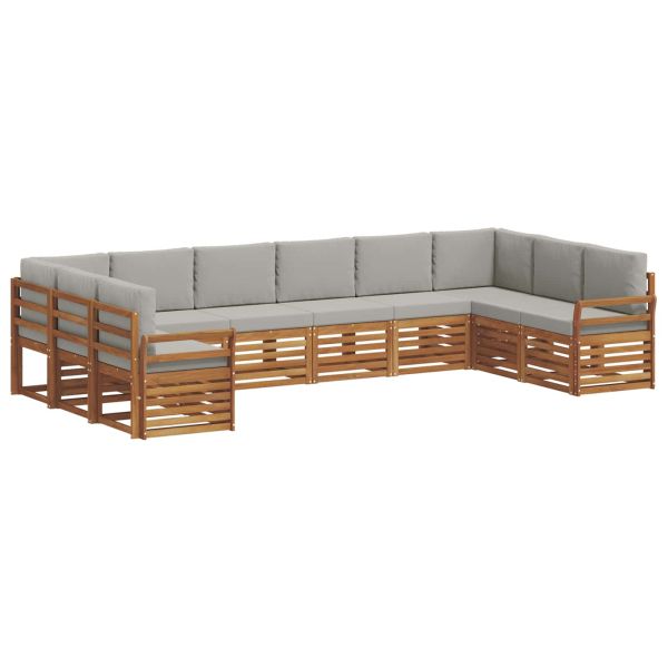 Комплекти дивани с възглавница 10 pcs Естествено и светло сиво