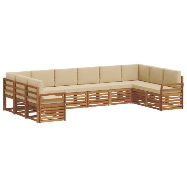 Комплекти дивани с възглавница 10 pcs Натурален и Бежов